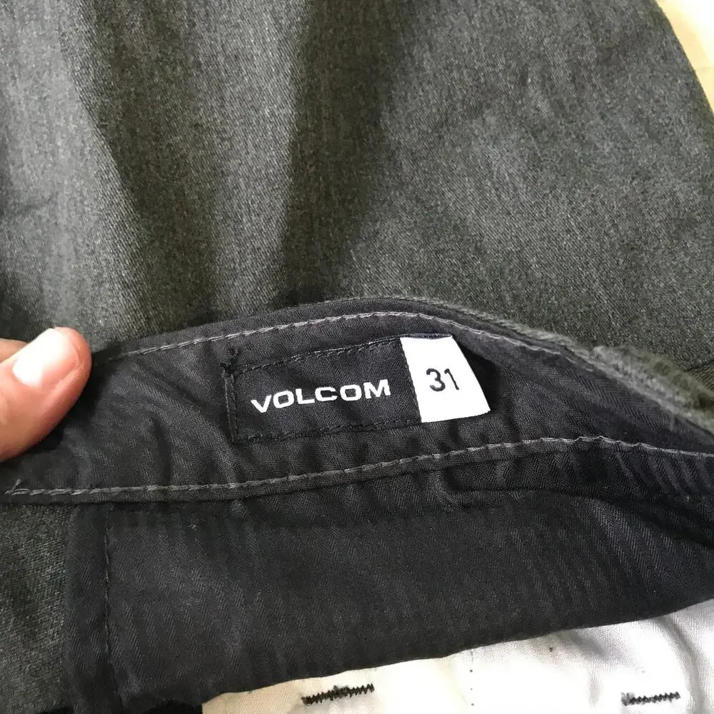 Volcom Shorts Mens Size‎ 31 Charcol Gray Heather Chino Vmonty Pockets Stretch